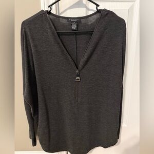 Grace Charcoal Zip-Up light weight Sweater